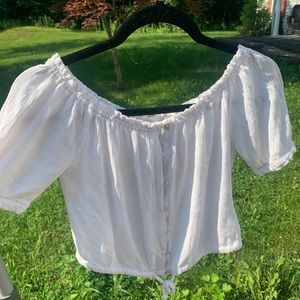 ardene white off the shoulder shirt